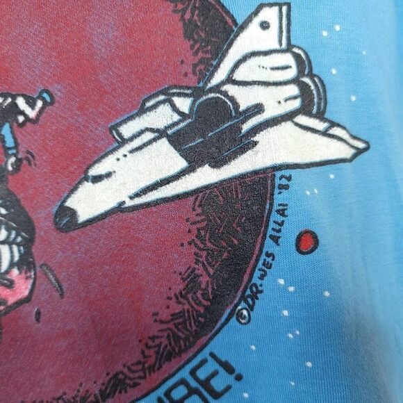 Brace Yourself T Shirt Vintage 80s Space Shuttle Astronaut Made In USA Mens - Picture 3 of 8